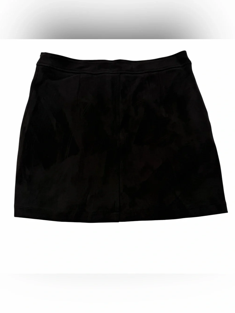 Bellivera Black Faux Suede Skirt XL Front Zip NWT